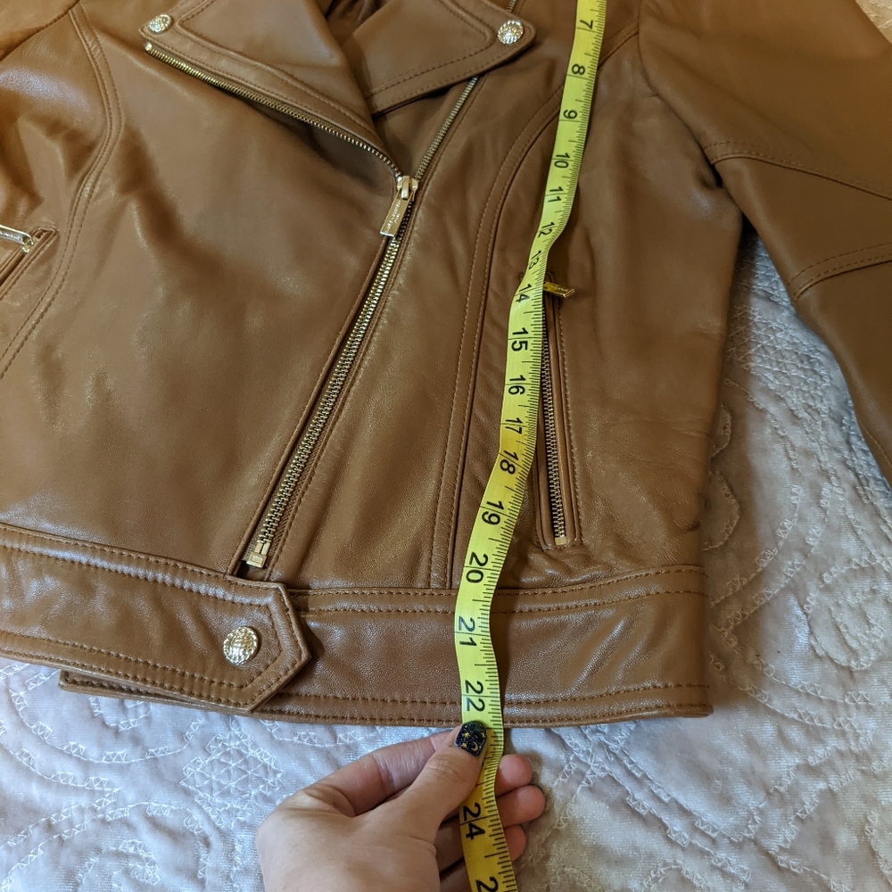 NWOT Karl Lagerfeld Genuine Leather Moto Jacket - Picture 9 of 14